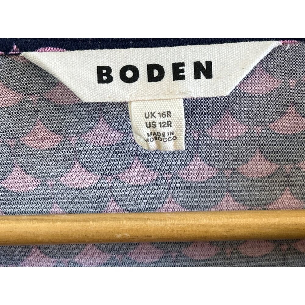 Boden Womens Flute Sleeve Jersey Dress Size 12R Sherbert Crescent Stamp - Picture 3 of 6